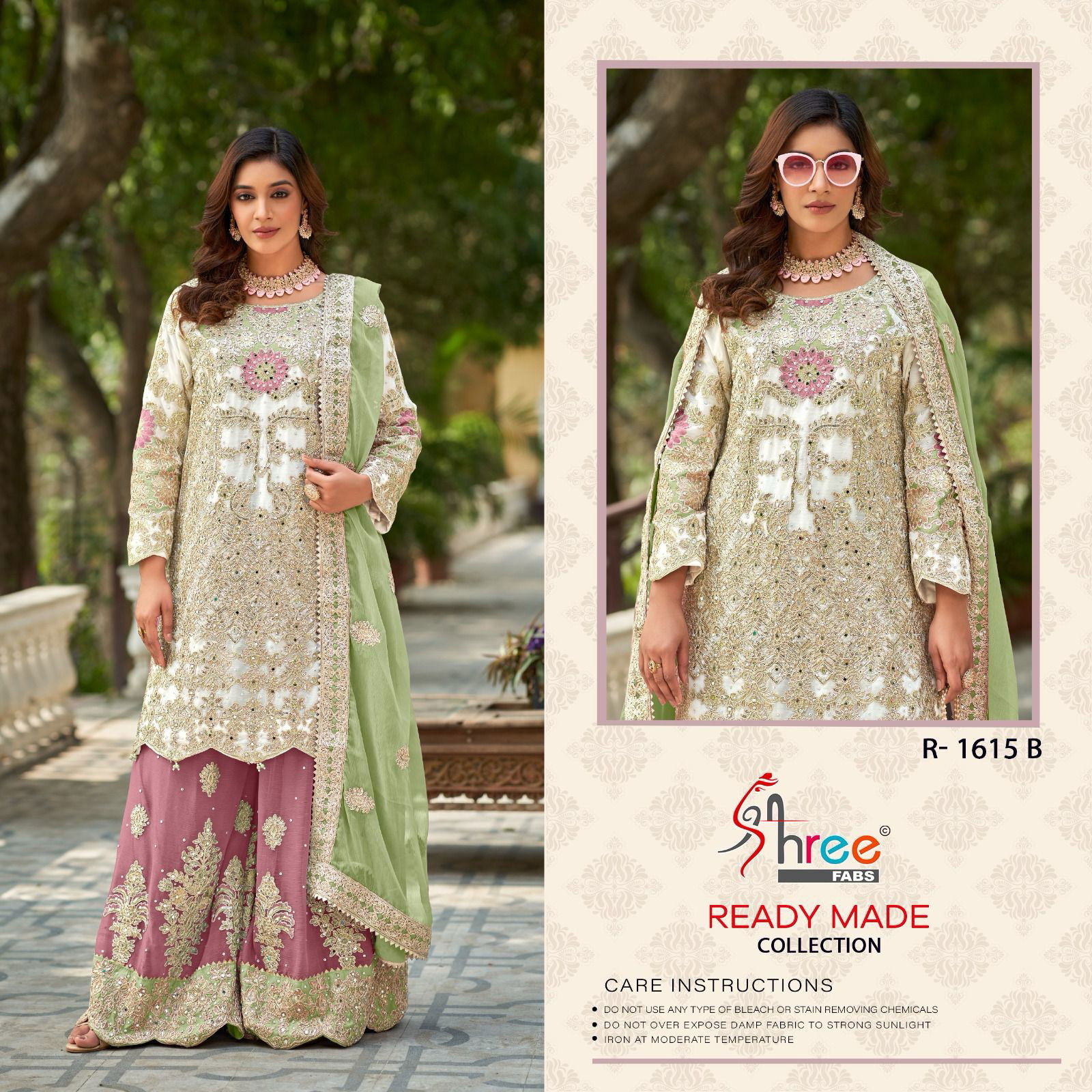  R 1615 Ragga Shree Chiffon Ready Made Pakistani Salwar Suits